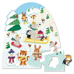 Пъзел, 18 XXL части, Зимни игри