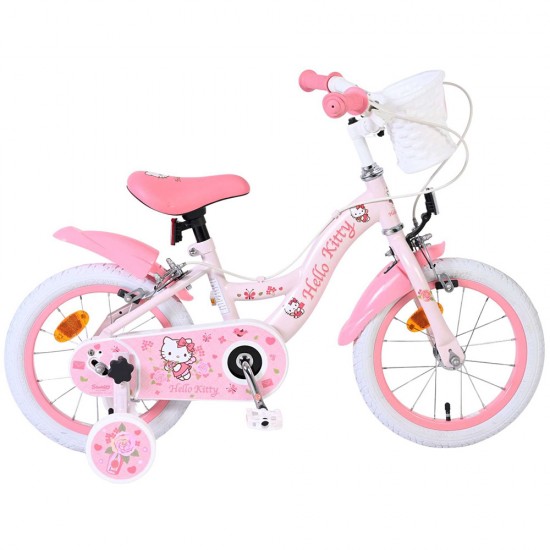  Детски велосипед с помощни колела, Hello Kitty, 14 инча