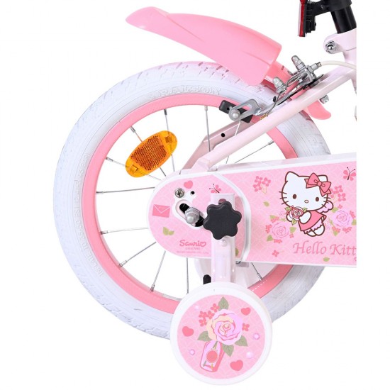  Детски велосипед с помощни колела, Hello Kitty, 14 инча