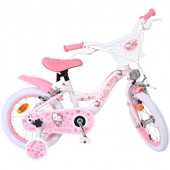  Детски велосипед с помощни колела, Hello Kitty, 14 инча