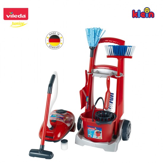 We Clean, Детска количка за почистване Vileda, с прахосмукачка и аксесоари