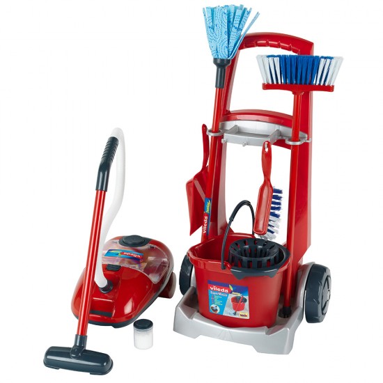 We Clean, Детска количка за почистване Vileda, с прахосмукачка и аксесоари