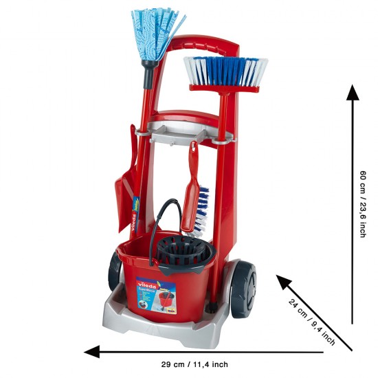 We Clean, Детска количка за почистване Vileda, с прахосмукачка и аксесоари