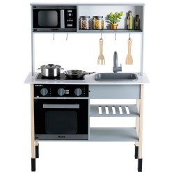 Детска дървена кухня Miele Midi, с аксесоари, звук и светлина Детска дървена кухня Miele Midi, с аксесоари, звук и светлина