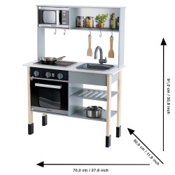 Детска дървена кухня Miele Midi, с аксесоари, звук и светлина Детска дървена кухня Miele Midi, с аксесоари, звук и светлина