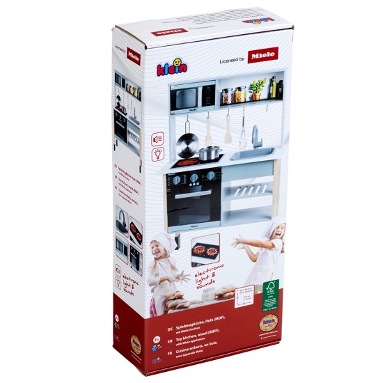 Детска дървена кухня Miele Midi, с аксесоари, звук и светлина Детска дървена кухня Miele Midi, с аксесоари, звук и светлина